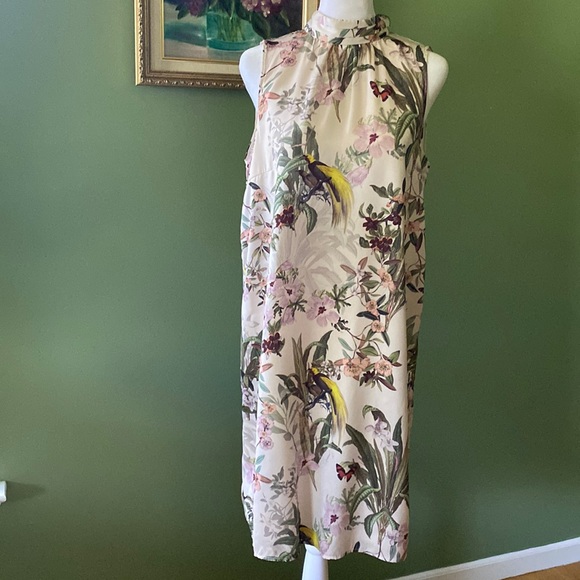 H&M Floral Satin Dress sz S - Picture 3 of 12